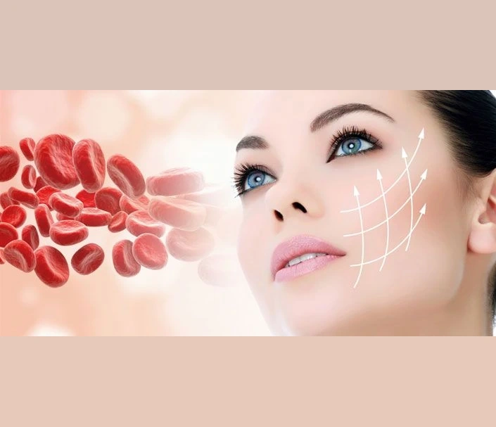 Elegant woman with radiant skin and thick, lustrous hair